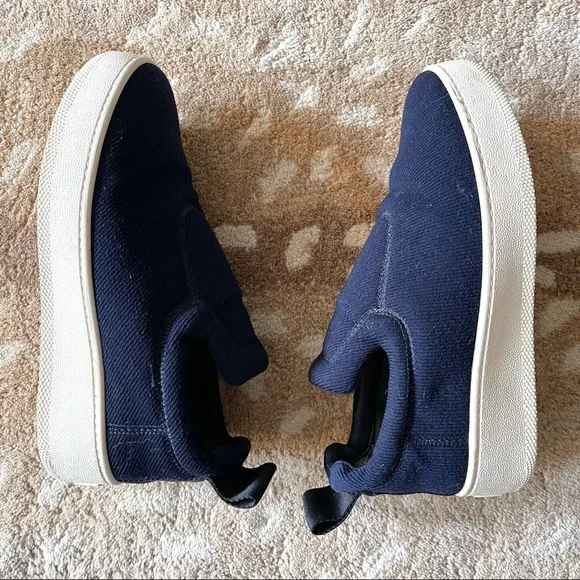 Céline Pull On Sneakers In Navy Jacquard Size 37